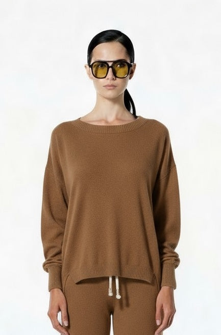 Maglia Girocollo Paillettes NOCCIOLA KONTATTO