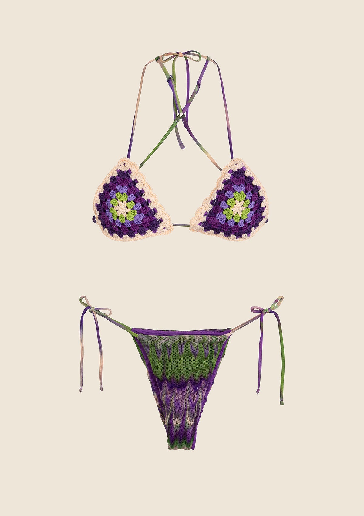 Bikini Donna Triangolo con Slip Americano Regolabile Fantasia 0420-X20