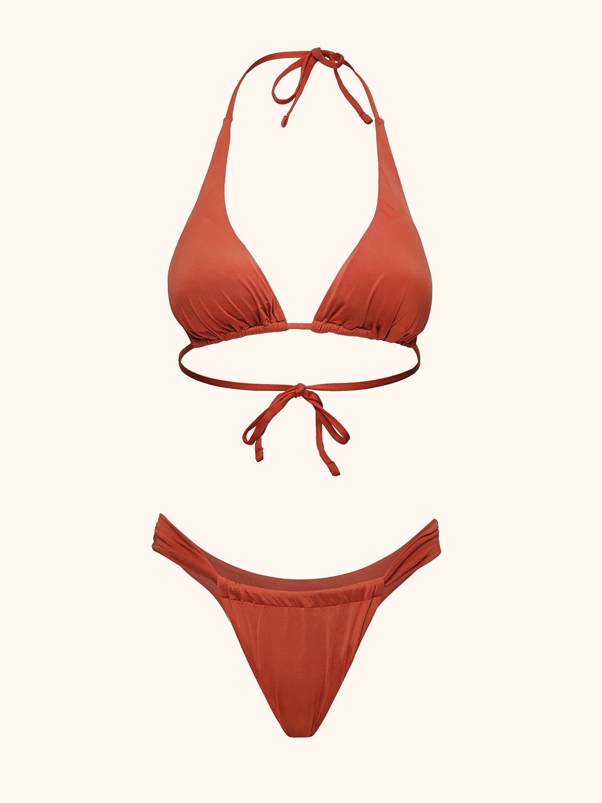 Bikini Donna Me Fui Triangolo alto con Slip fisso Red Clay SW0100-RC