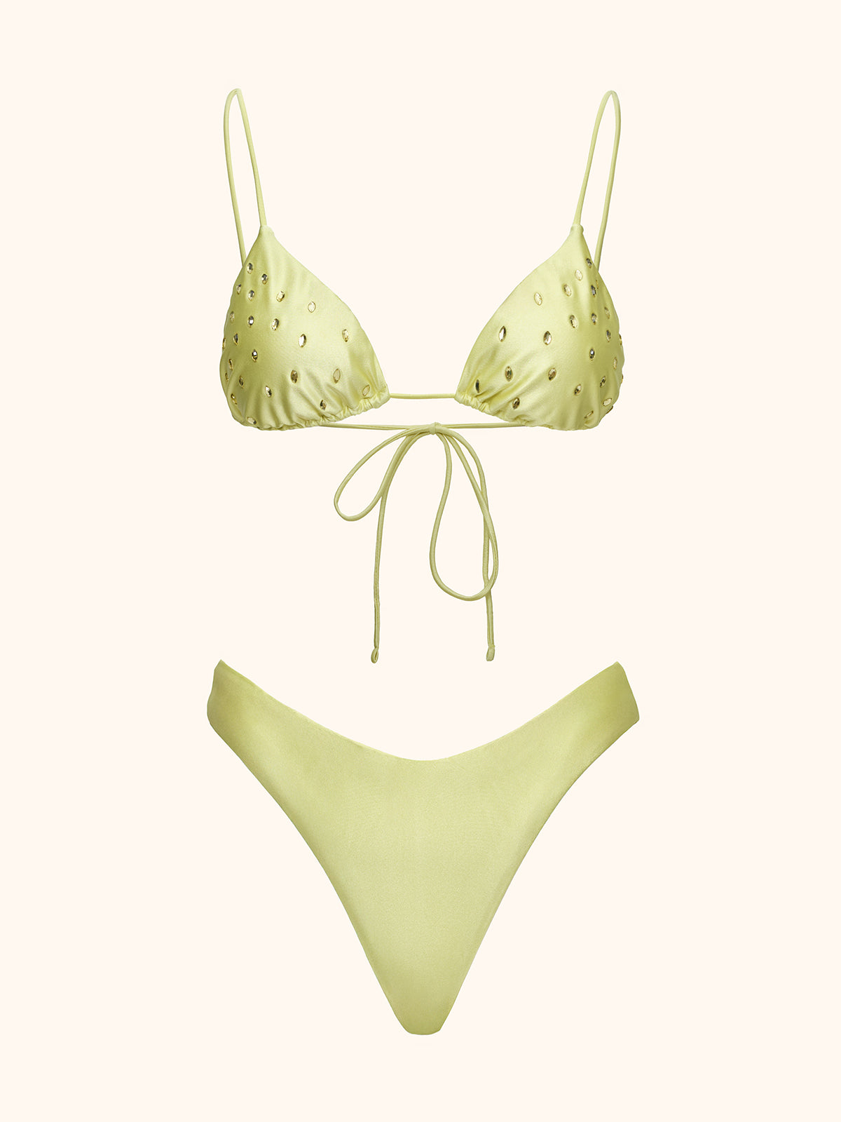 Bikini Donna Me Fui Triangolo con Slip Americano fisso Light Yellow SW0130-LW