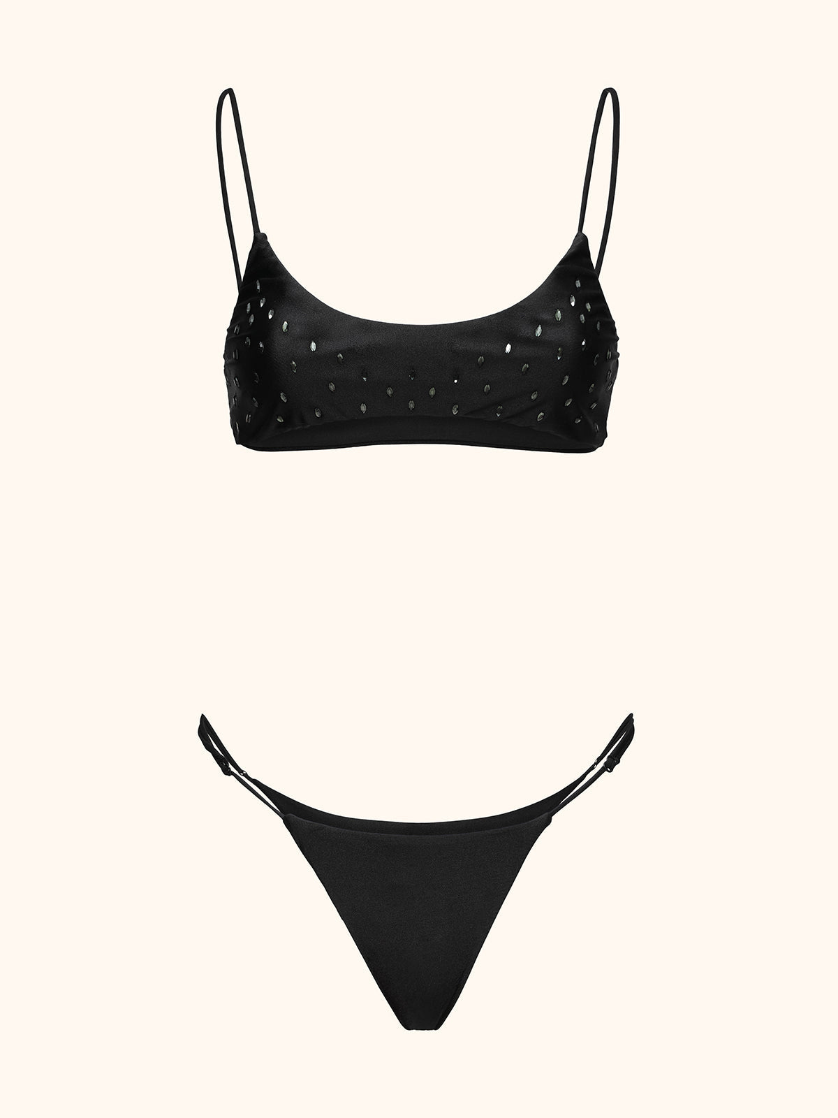Bikini Donna Me fui Top con Slip fisso Nero SW0131-BK