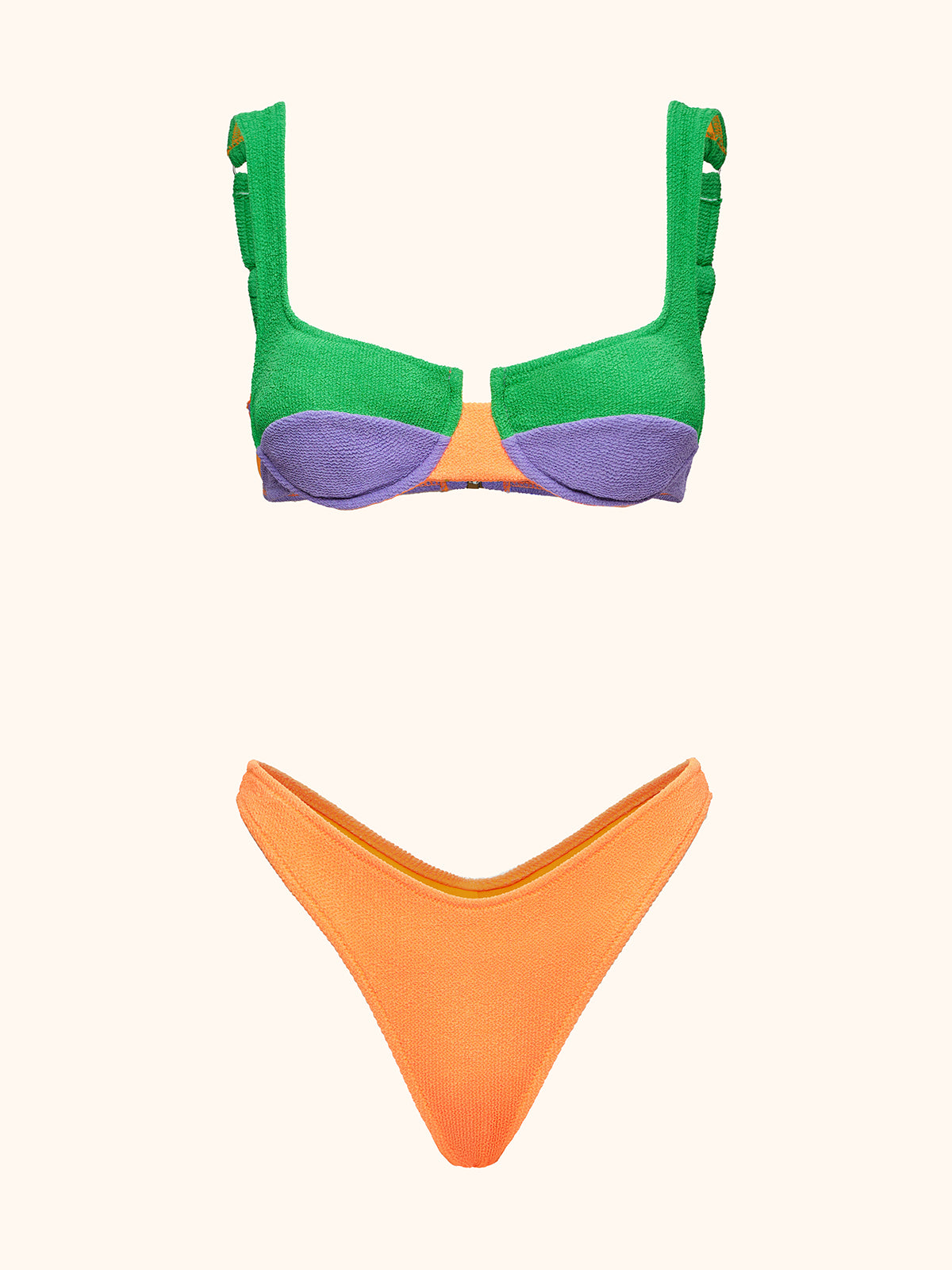 Bikini Donna Me fui Reggiseno con Ferretto e Slip Americano Fisso Color Block 0651-LC