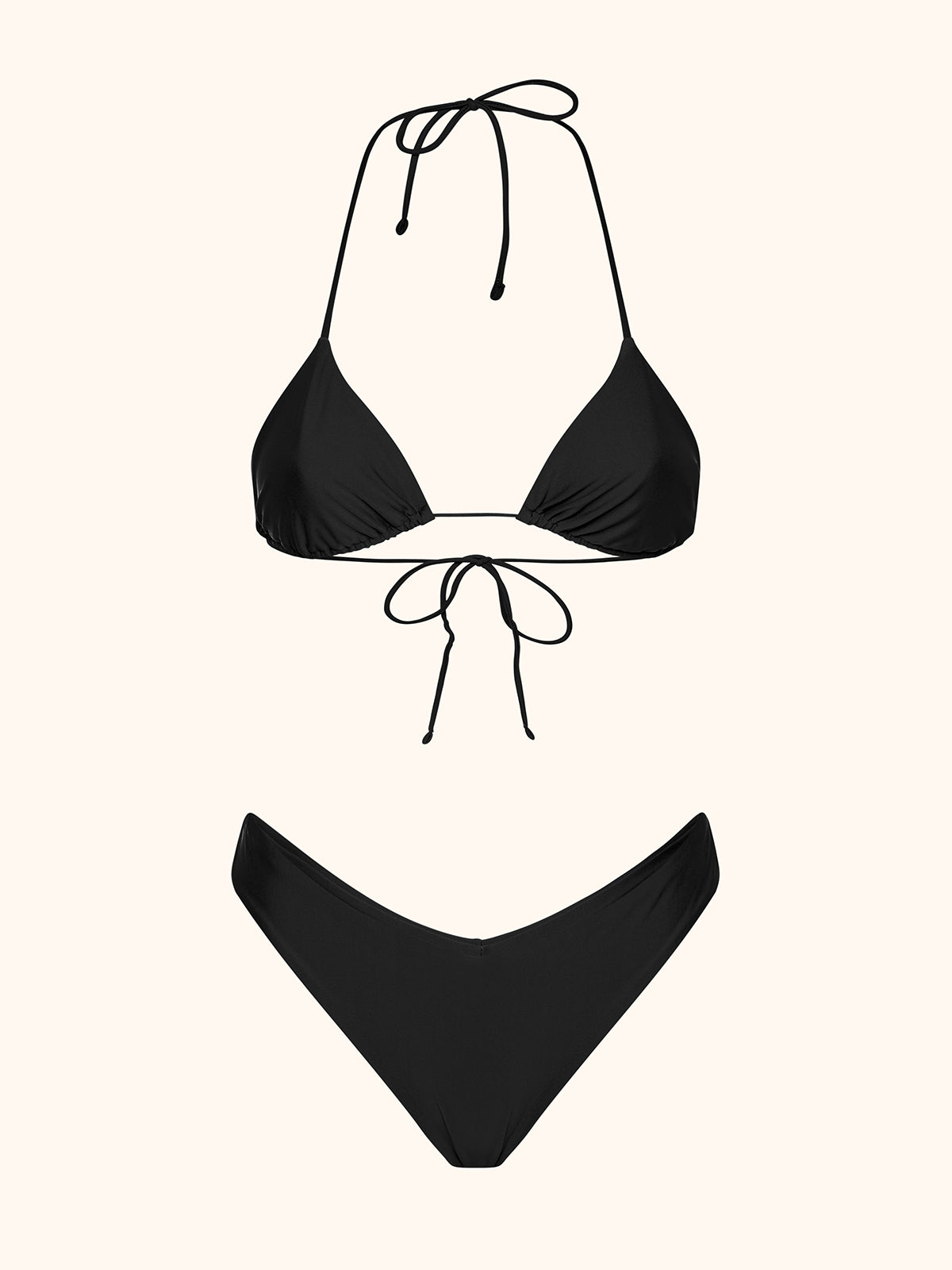 Bikini Donna Me Fui Triangolo con Slip Americano Fisso Nero SW1907-BK