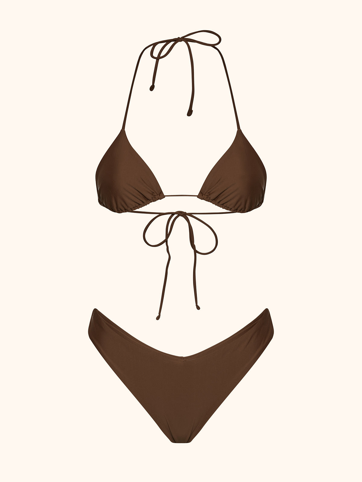 Bikini Donna Me Fui Triangolo con Slip Americano Fisso Marrone SW1907-BN