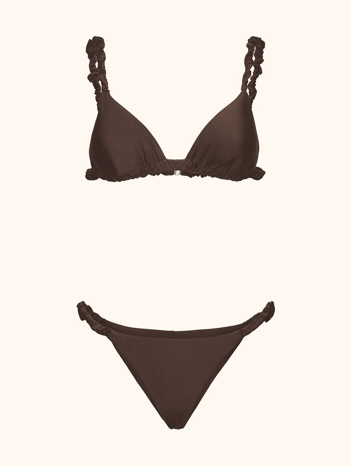 Bikini Donna Me Fui Triangolo con Slip Fisso Marrone SW1909-BN