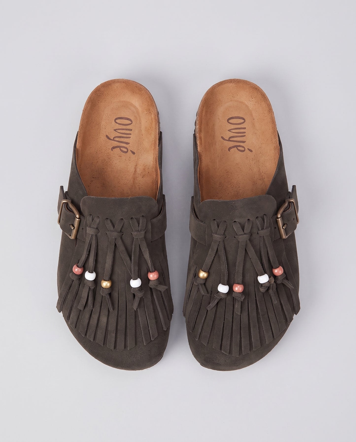 MULES IN CAMOSCIO TAUPE OVYE