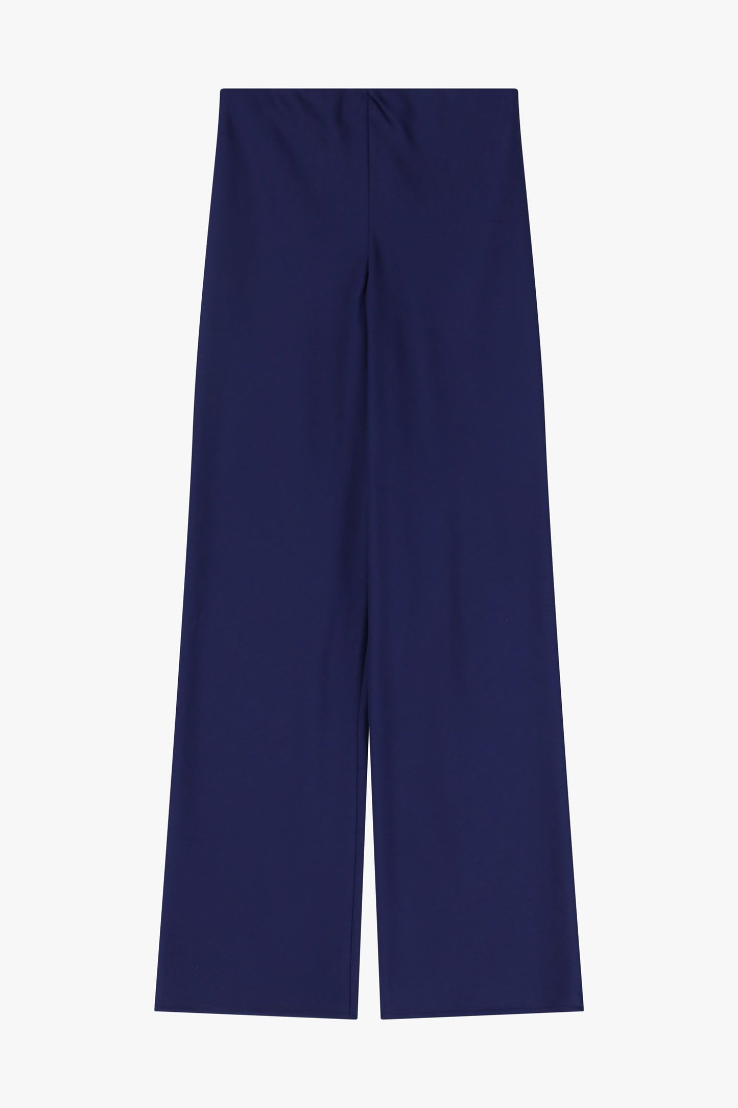 PANTALONI AMPI EFFETTO SATIN A VITA ALTA BLU IMPERIAL.