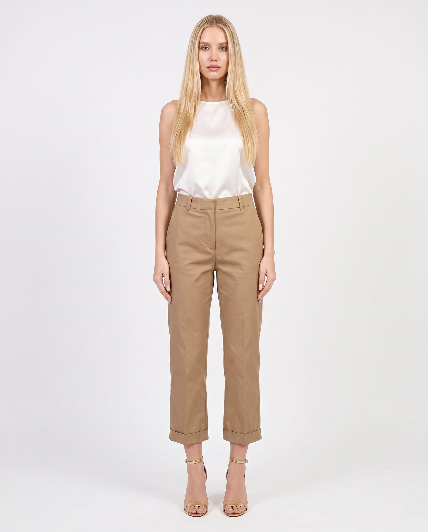 PANTALONE A SIGARETTA 26P4941 CAMEL TENSIONE IN.