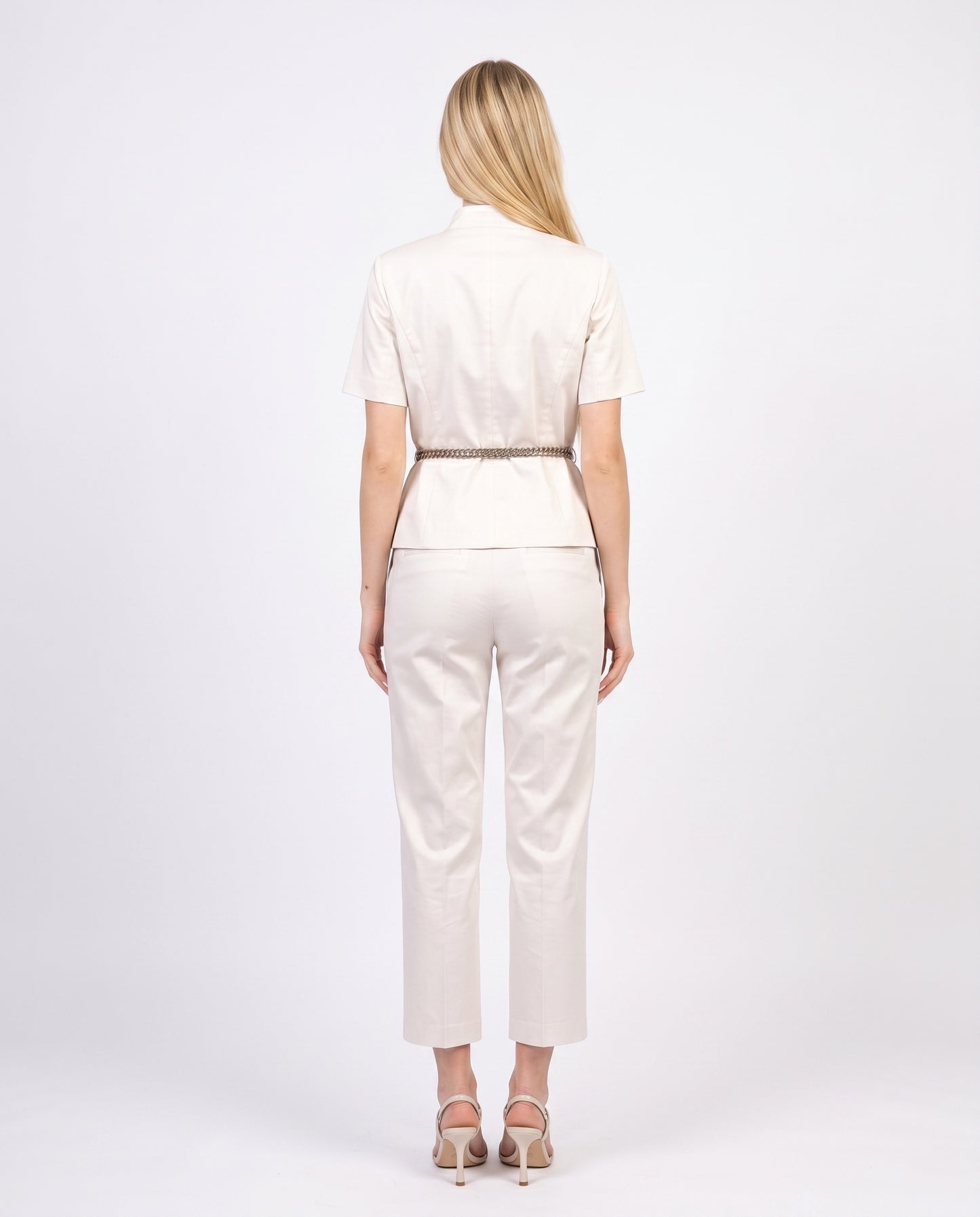 PANTALONE A SIGARETTA 26P4941 VANIGLIA TENSIONE IN.