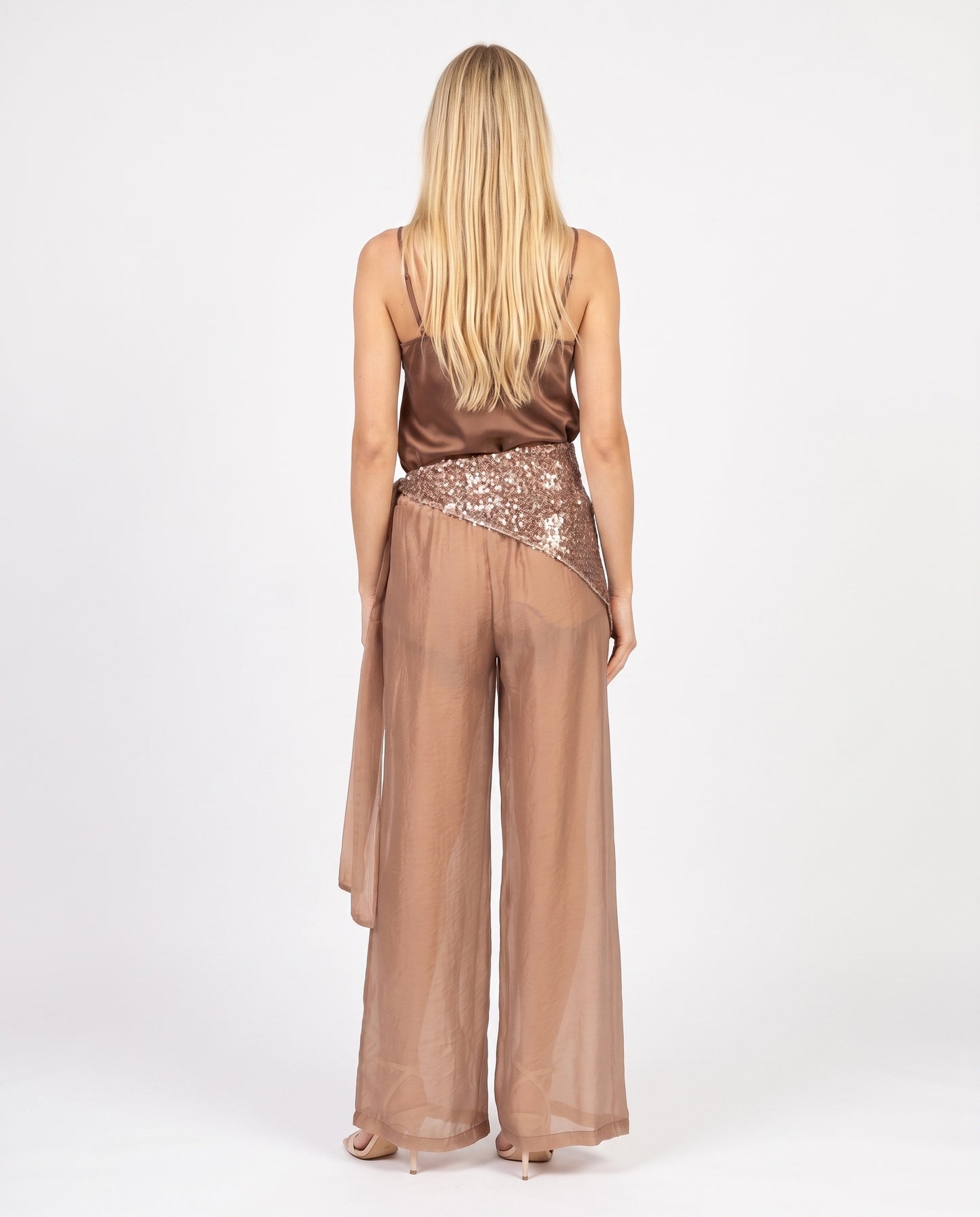 PANTALONE BANDANA PAILLETTES PE260202 CAMM/BRONZO TENSIONE IN.