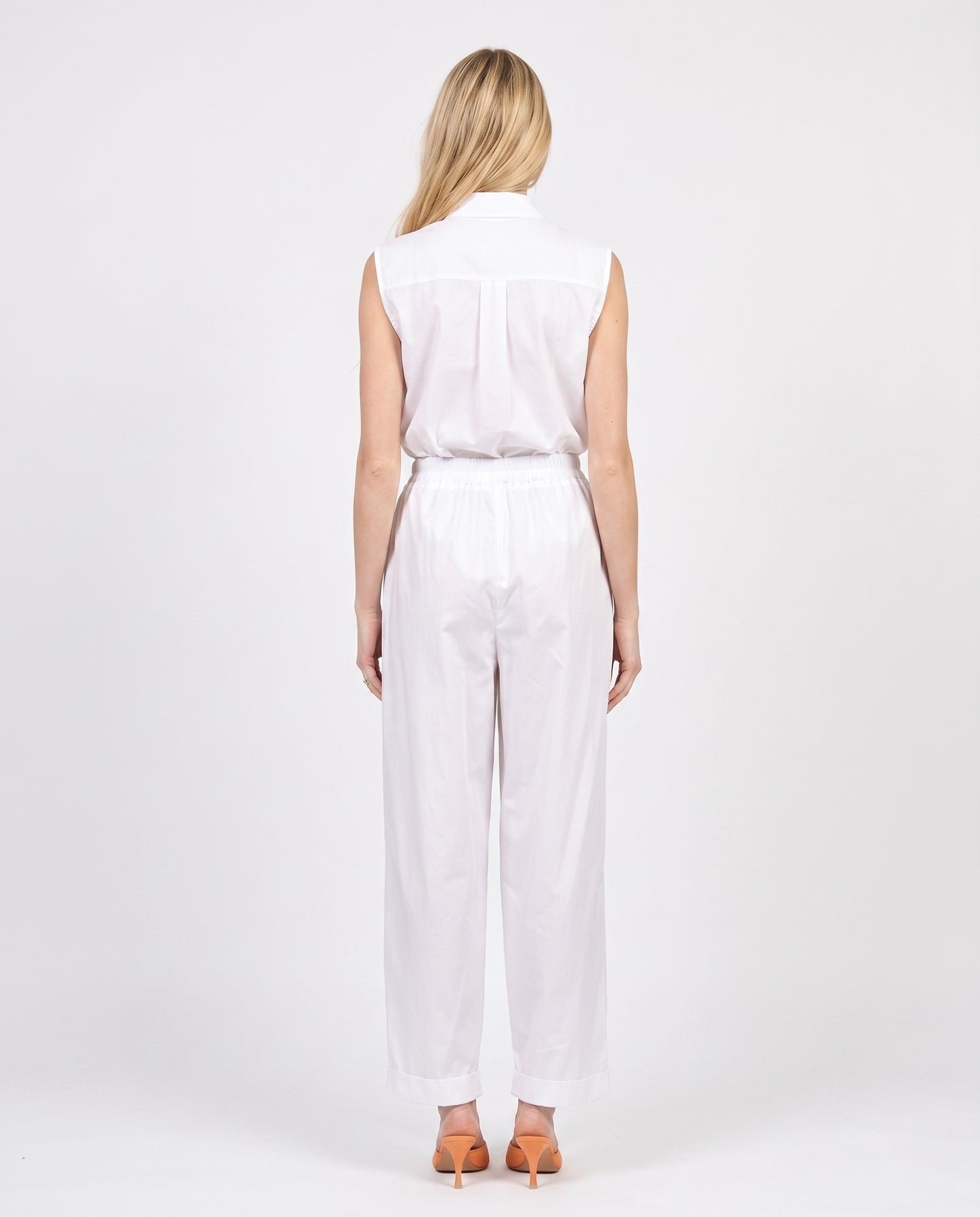 PANTALONE DRITTO CON RISVOLTO 26P4936 BIANCO TENSIONE IN.