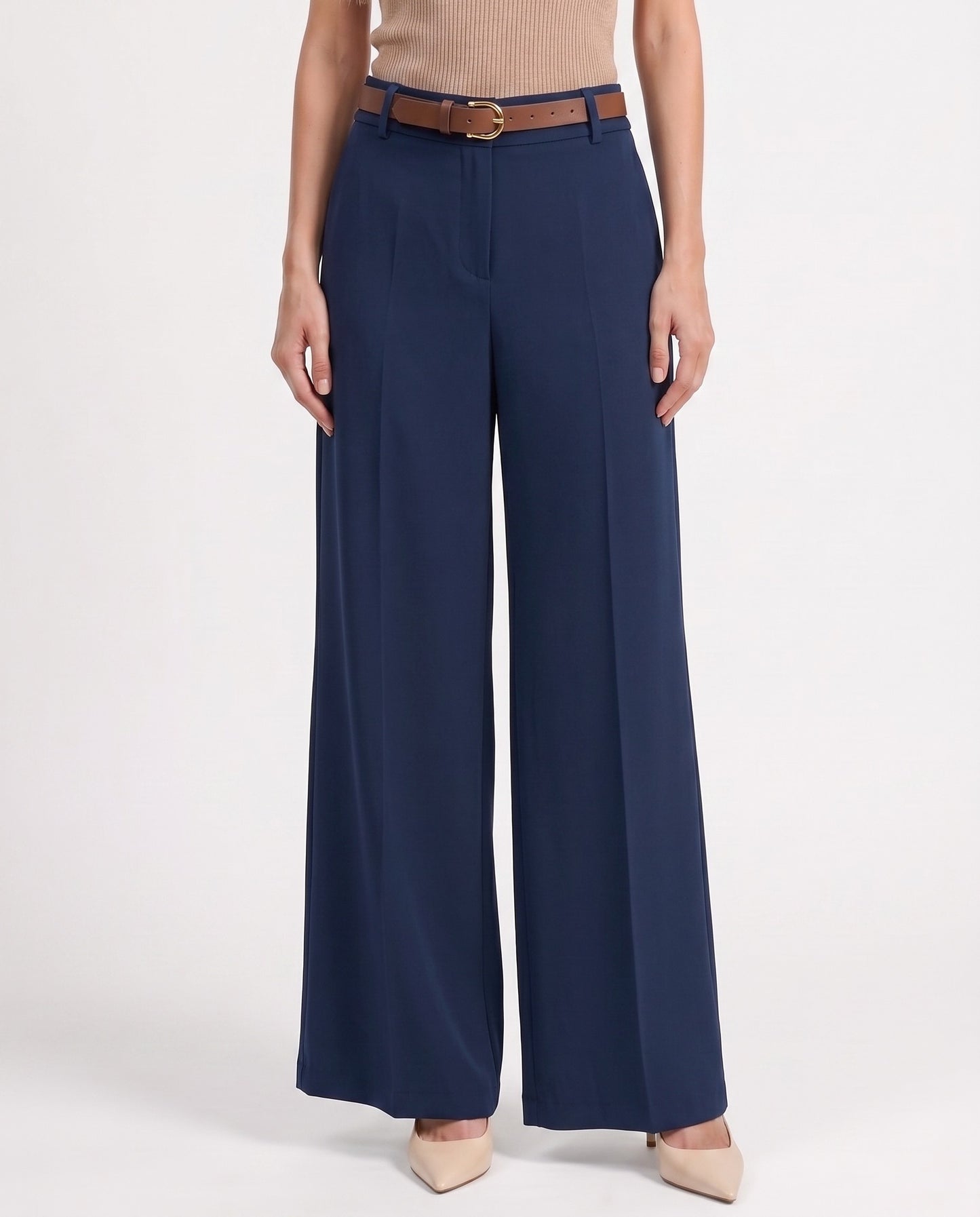 PANTALONE PALAZZO 26P3758 BLU MOTEL.
