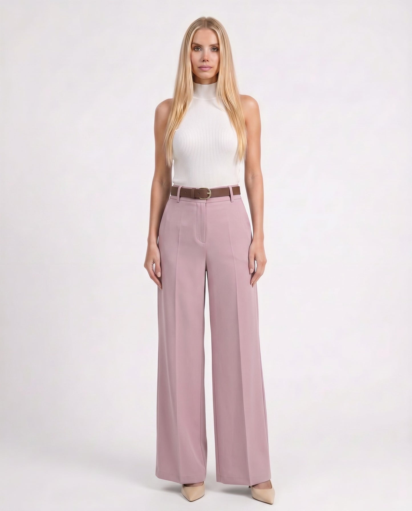 PANTALONE PALAZZO 26P3758 ROSA MOTEL.