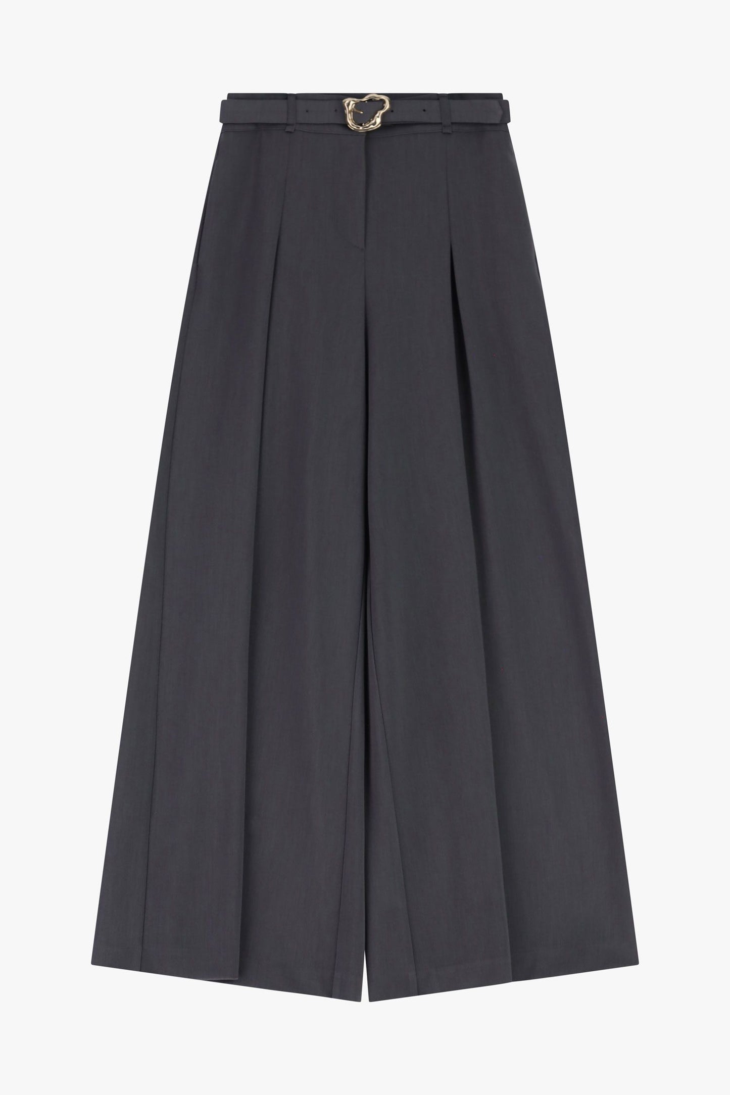 PANTALONI AMPI A VITA ALTA CON CINTURA P5Y6KBYC GRIGIO SCURO IMPERIAL.