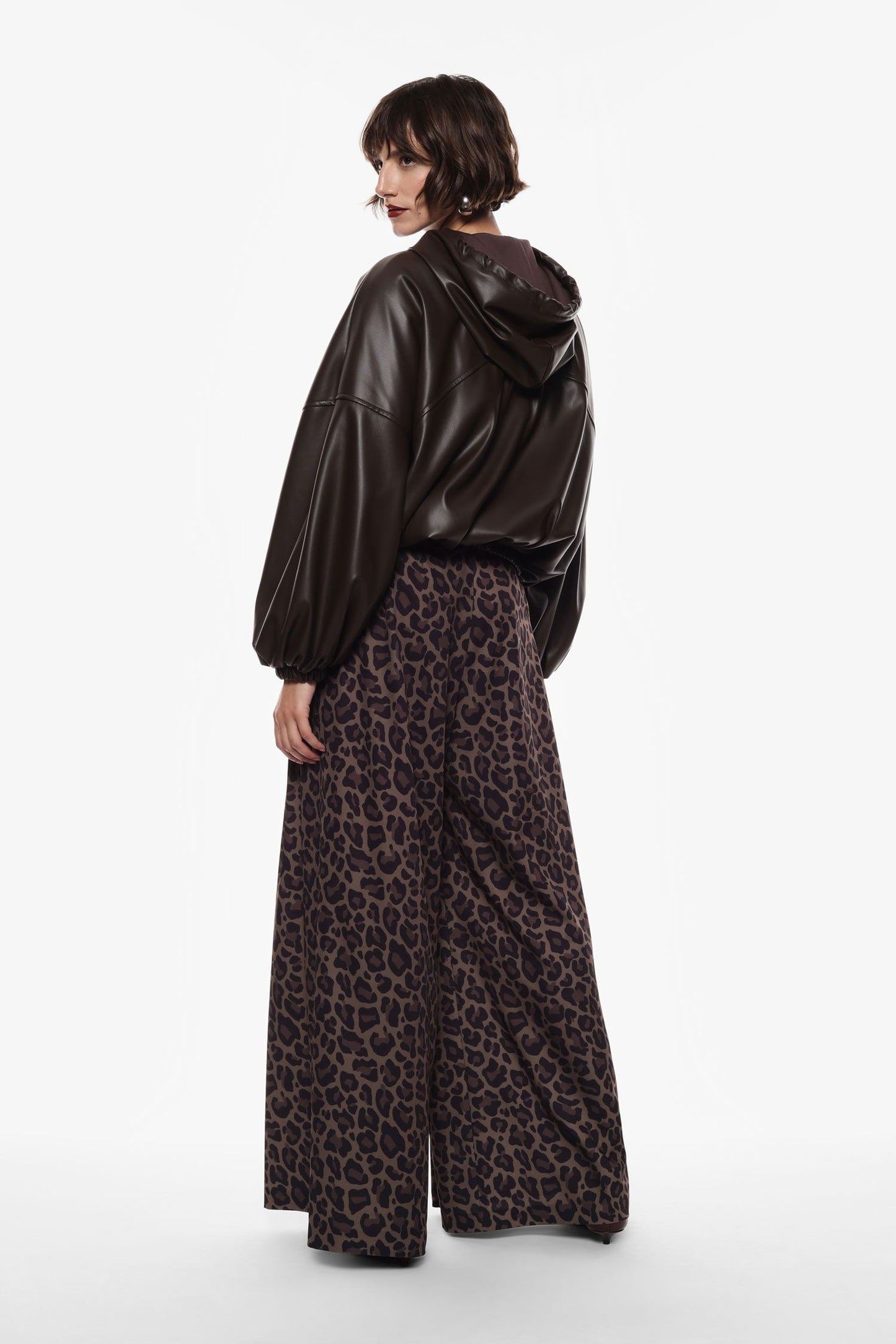 PANTALONI AMPI A VITA ALTA STAMPATI P5Y9KILC IMPERIAL