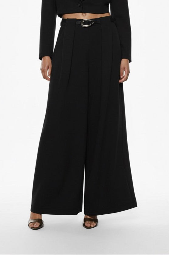 PANTALONI PALAZZO P6C1KER NERO IMPERIAL.