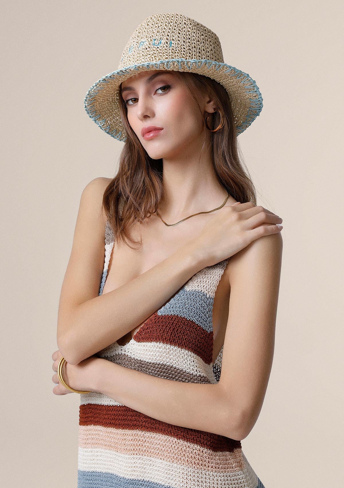 ME FUI Cappello con logo Beige A025-BG