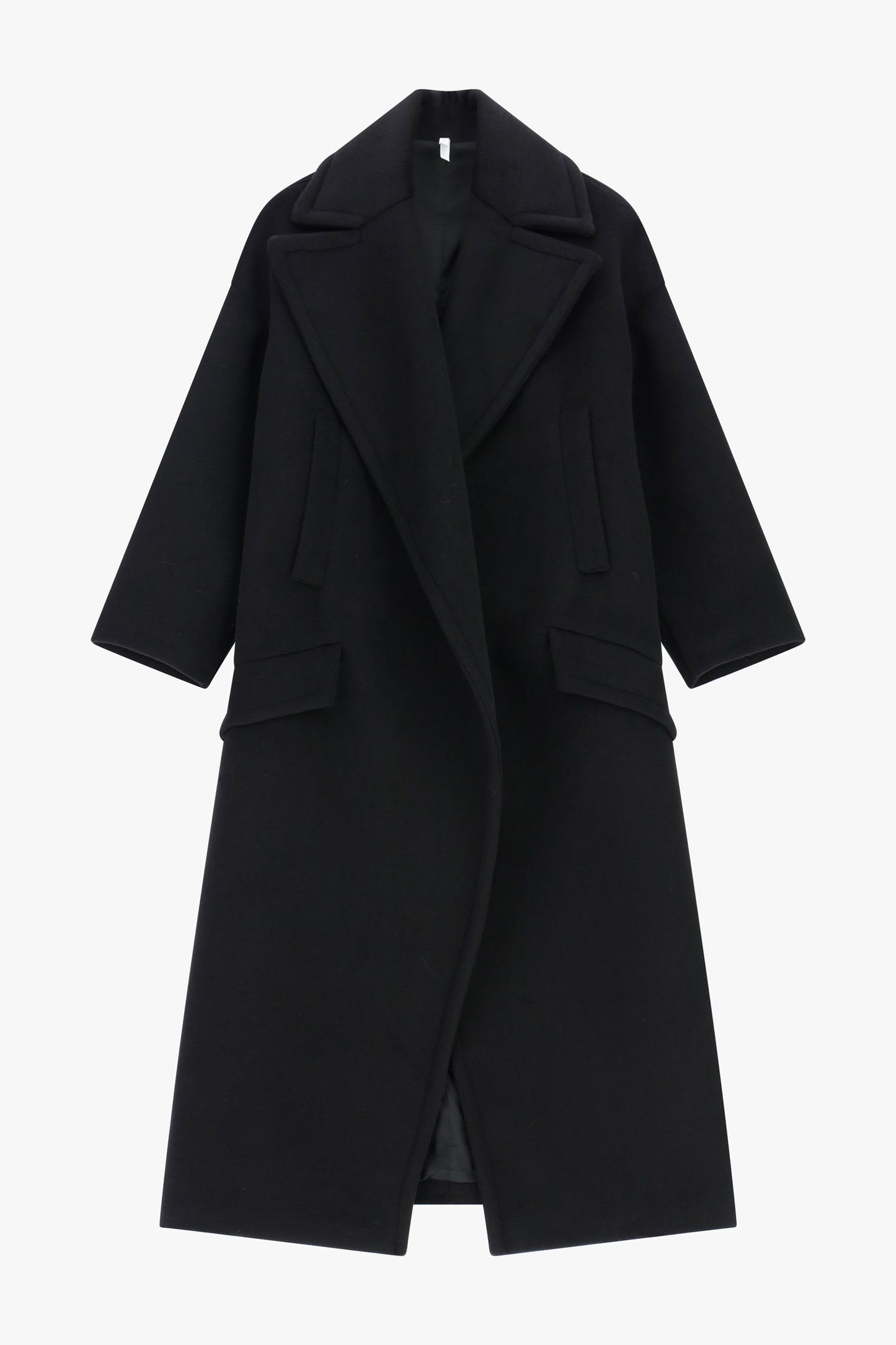 CAPPOTTO OVER CON MAXI REVERS E TASCHE KG26KLY NERO IMPERIAL.