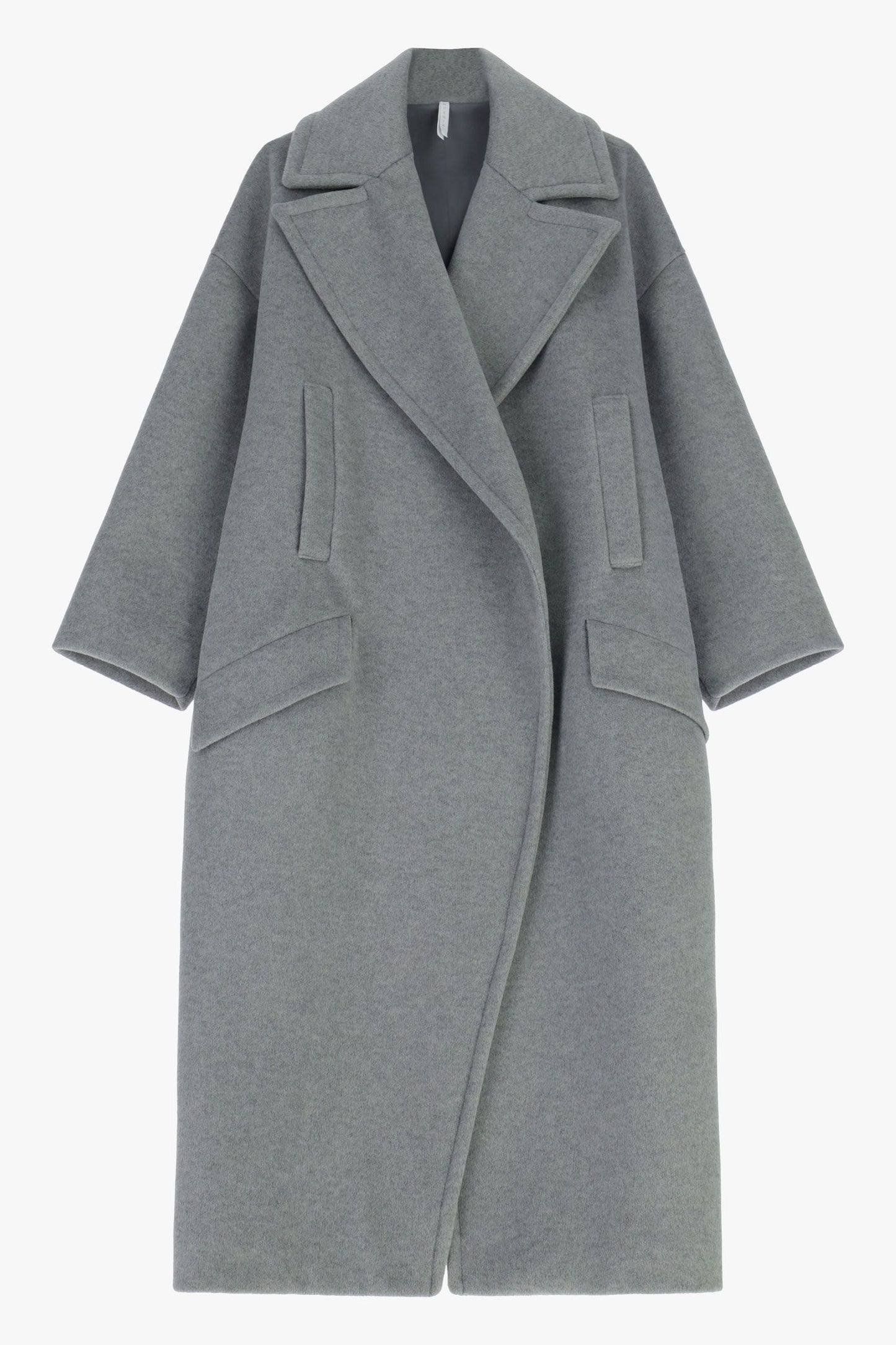 CAPPOTTO OVER CON MAXI REVERS E TASCHE KG26KLY GRIGIO IMPERIAL.