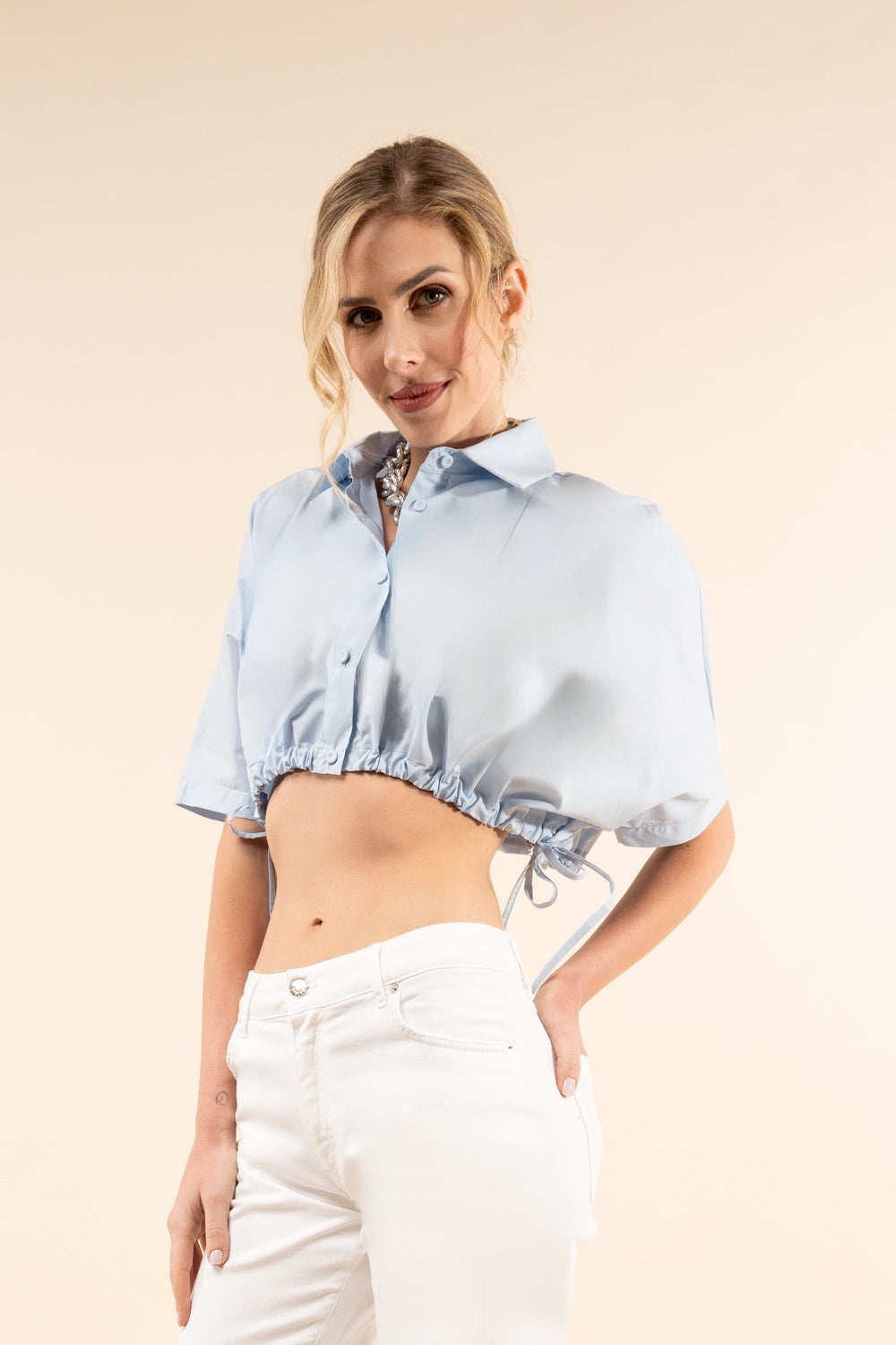 CAMICIA CROPPED LACCI KONTATTO