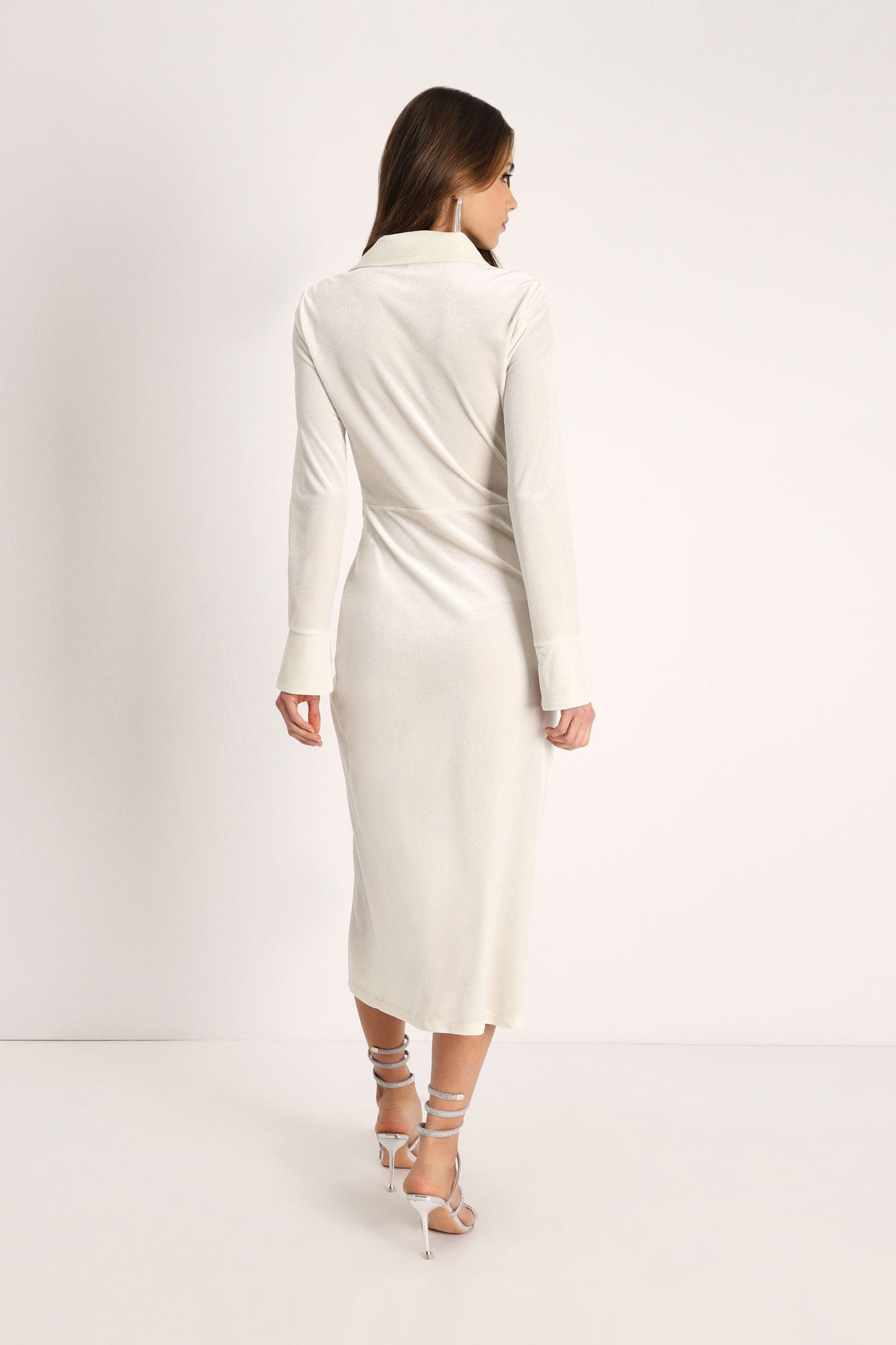 ABITO DEMI EFFETTO VELLUTO CON GONNA A TULIPANO IMPERIAL