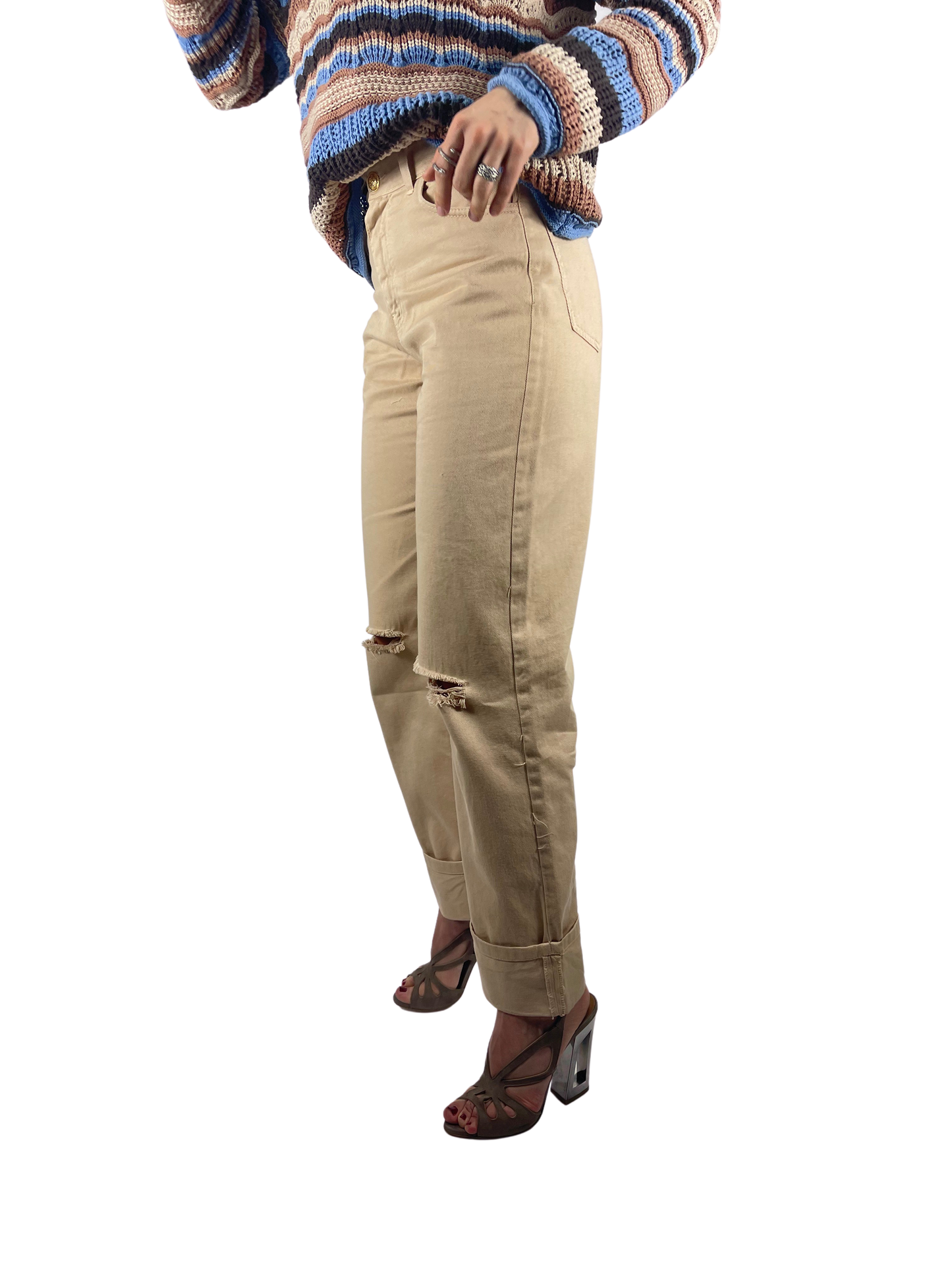 PANTALONE RISVOLTO ROTTURE KONTATTO