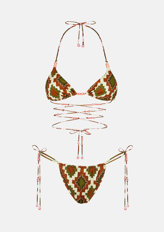 BIKINI TRIANGOLO E SLIP BRASILIANO REGOLABILE GUARDA PAMPA ME FUI