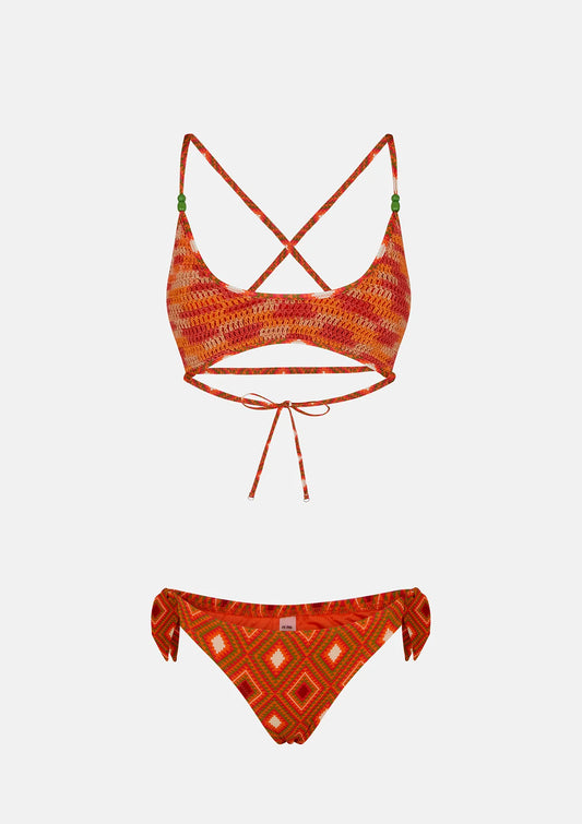 BIKINI TOP E SLIP NODI REGOLABILE GUARDA PAMPA ME FUI