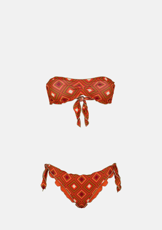 BIKINI FASCIA FROU FROU E SLIP NODI REGOLABILE GUARDA PAMPA ME FUI