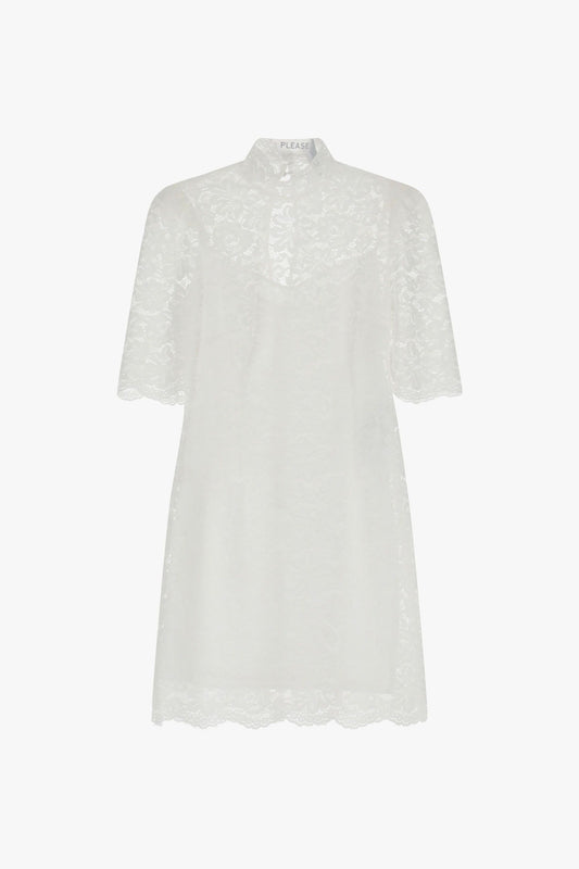 ABITO CORTO IN PIZZO A COLLO ALTO LATTE IMPERIAL.
