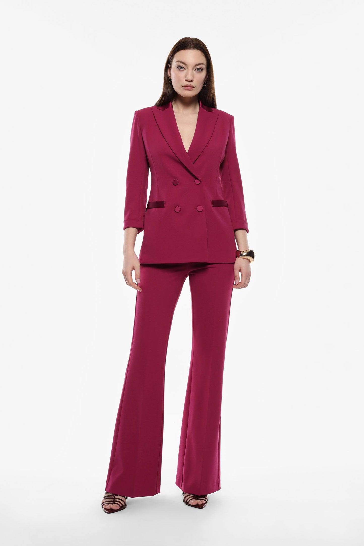 TAILLEUR GIACCA DOPPIOPETTO CON REVER A LANCIA MAGENTA IMPERIAL