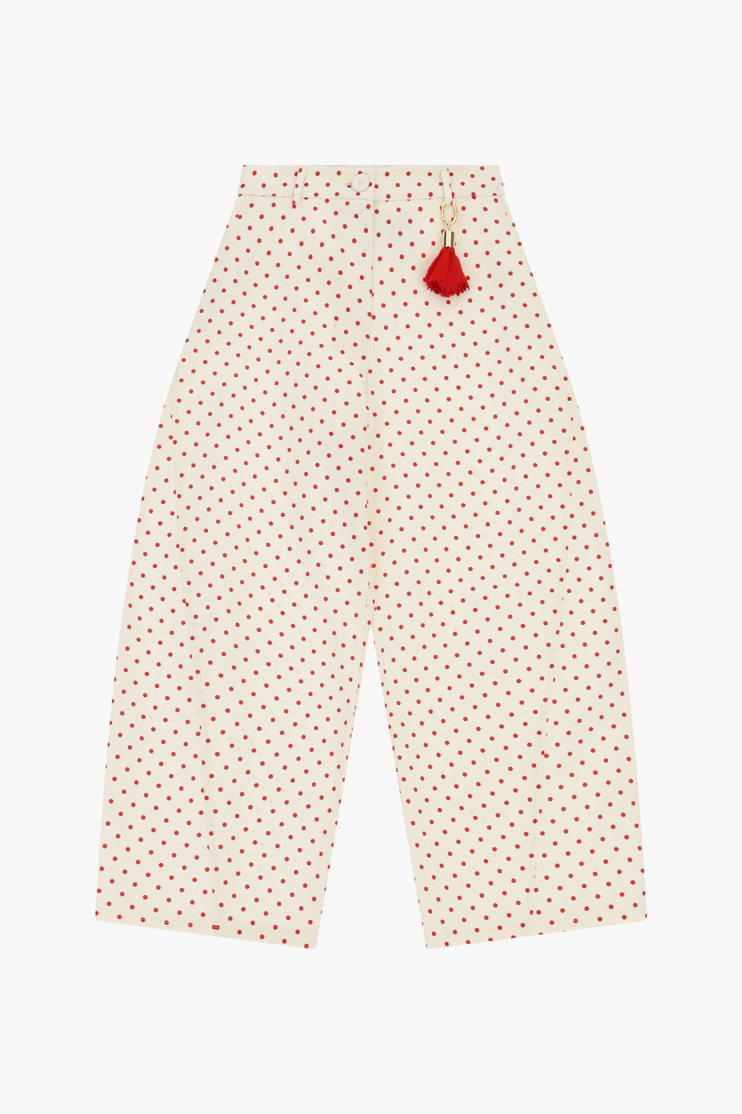 PANTALONI P7H5LTYC PANNA/ROSSO IMPERIAL.