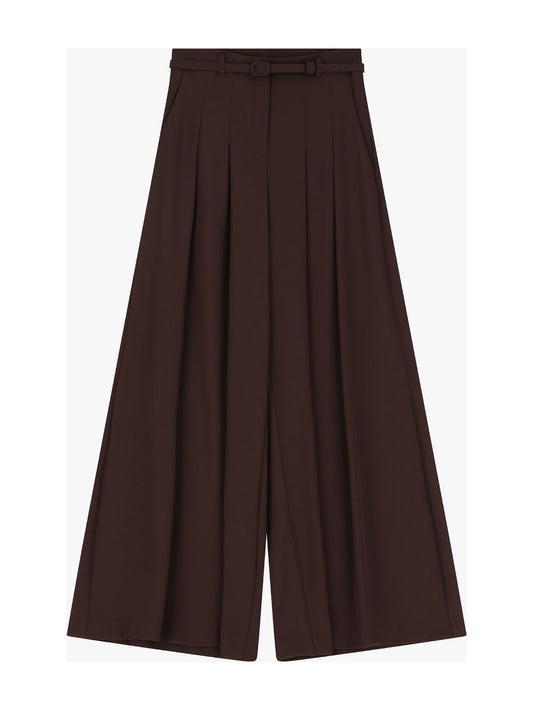 PANTALONI AMPI CON VITA ALTA E PINCES EBANO IMPERIAL