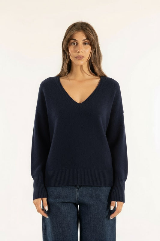 MAGLIA SCOLLO V 3M0842C NERA KONTATTO