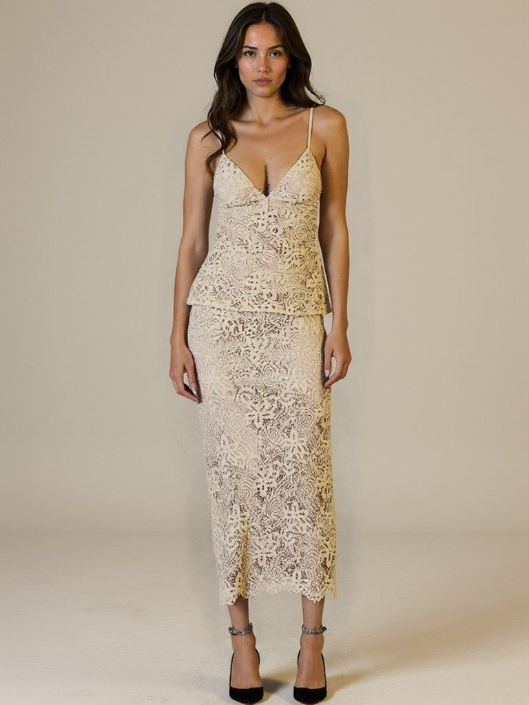 GONNA IN PIZZO G9990001T SABBIA IMPERIAL.
