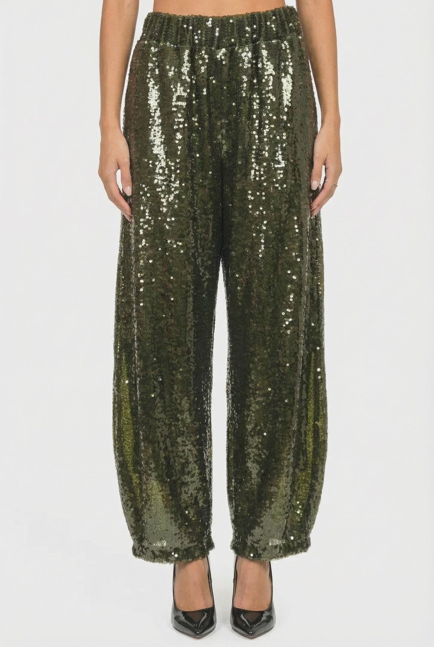 PANTALONE BALLON IN PAILLETTES 38142 VERDE TENSIONE IN.