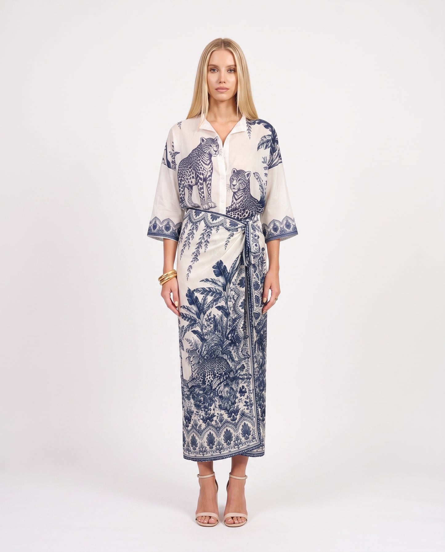 GONNA LONGUETTE  IN MUSSOLA PE260492 BLU TENSIONE IN.