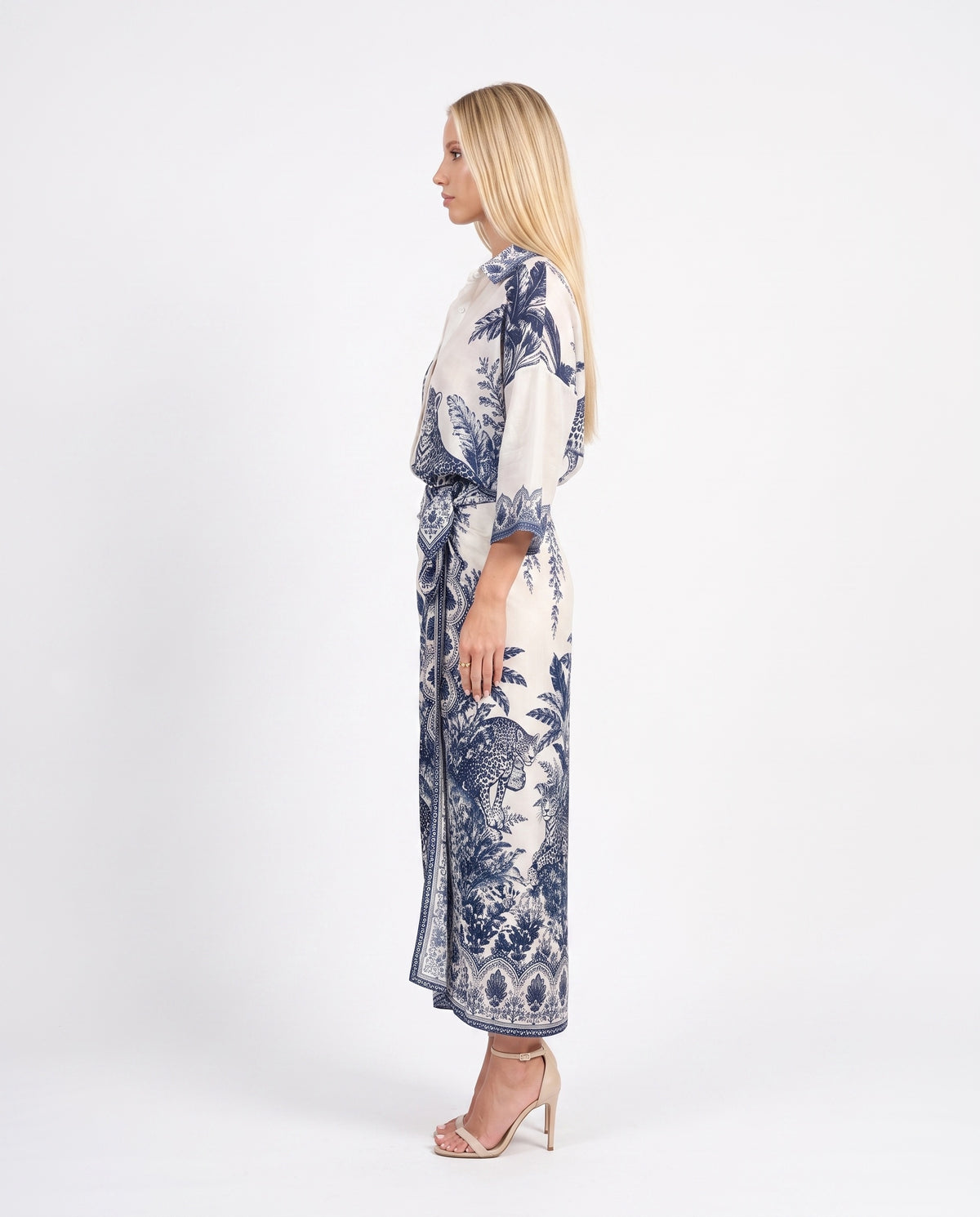 GONNA LONGUETTE  IN MUSSOLA PE260492 BLU TENSIONE IN.