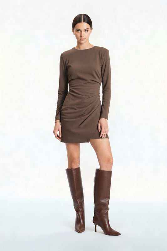 ABITO CORTO ARRICCIATO FW250088 MORO TENSIONE IN.