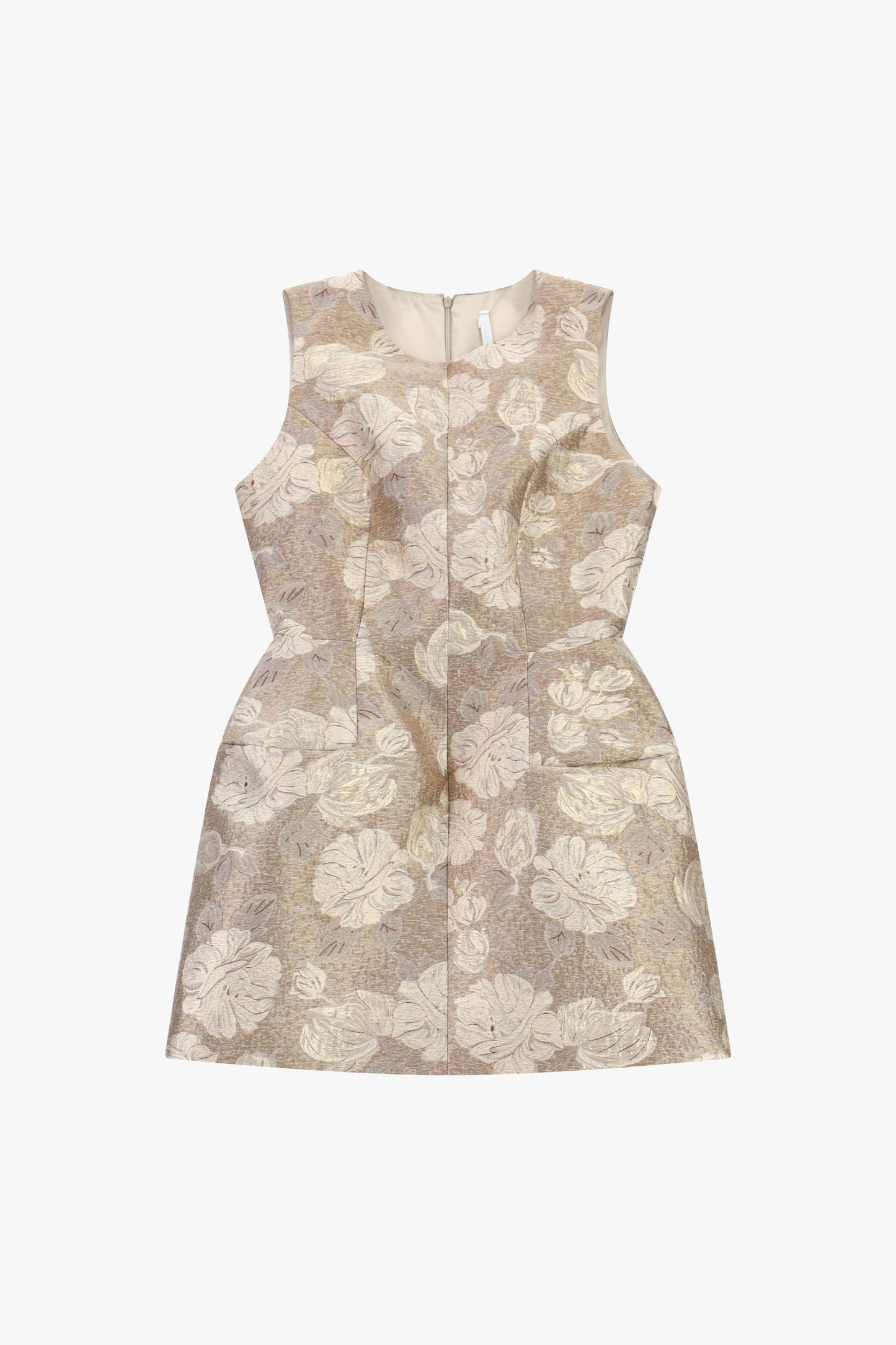 ABITO CORTO SMANICATO STAMPATO CON ZIP AGBZJLL BEIGE IMPERIAL.