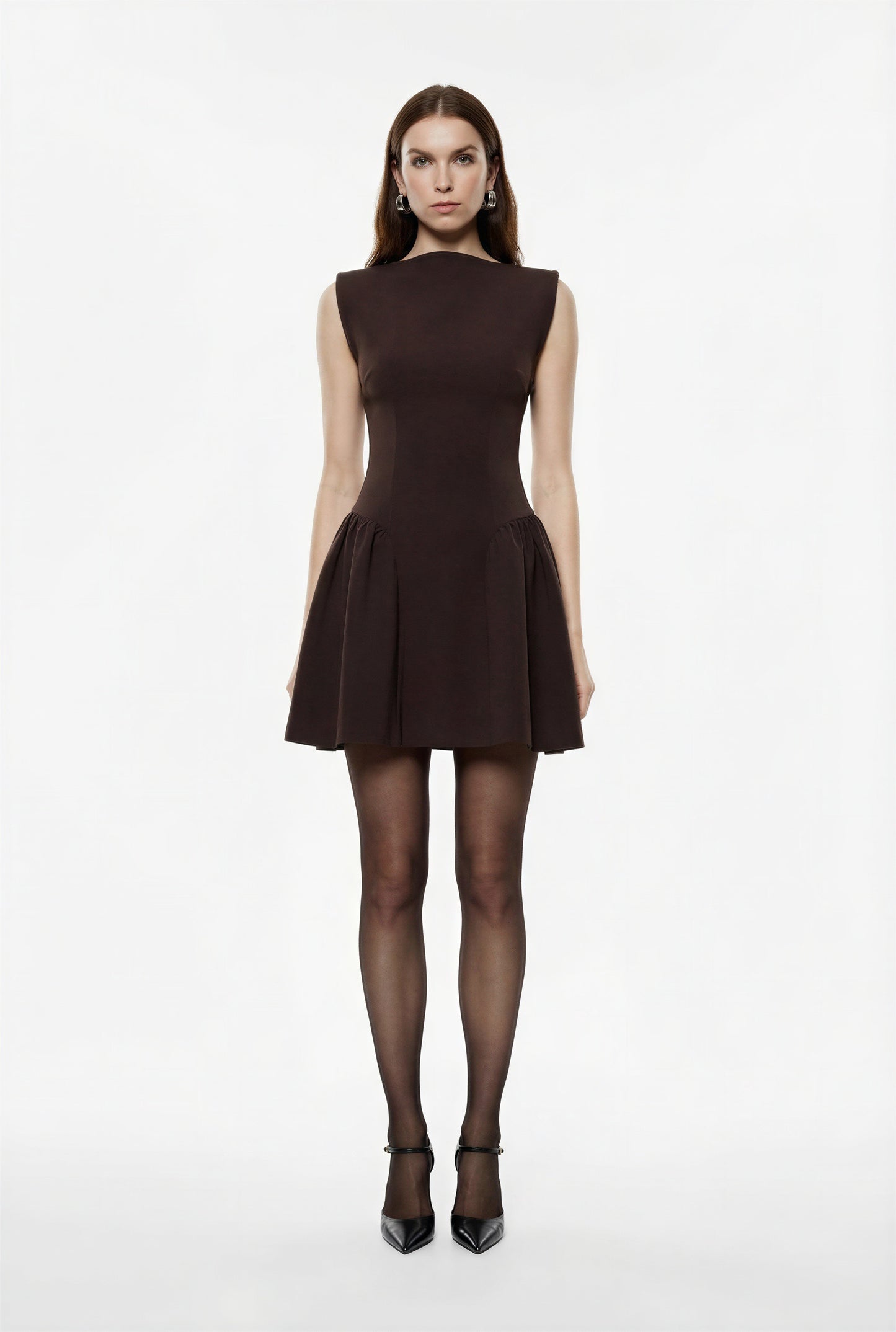 ABITO CORTO SVASATO SENZA MANICHE GIRO BARCA AFUSKND MORO IMPERIAL.