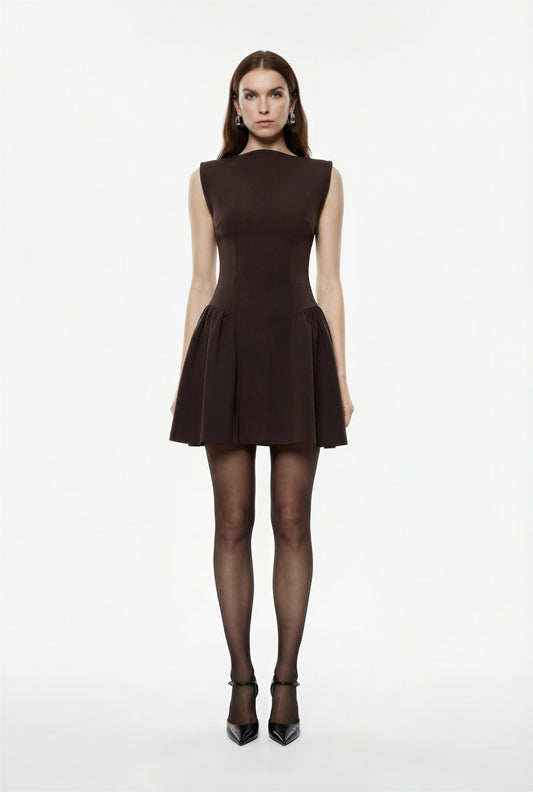 ABITO CORTO SVASATO SENZA MANICHE GIRO BARCA AFUSKND MORO IMPERIAL.