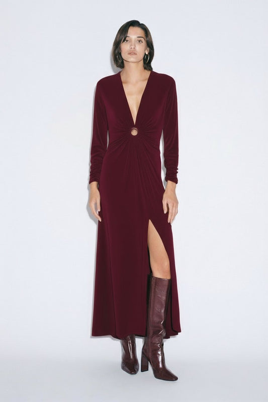 ABITO LUNGO AFUGKJQ BORDEAUX IMPERIAL.