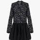 Abito con top in pizzo e gonna a palloncino NERO IMPERIAL.