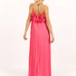 ABITO LUNGO PLISSÉ CON ROUGE