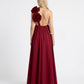ABITO LUNGO CON FIORE AGANLTP BORDEAUX IMPERIAL.