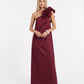 ABITO LUNGO CON FIORE AGANLTP BORDEAUX IMPERIAL.