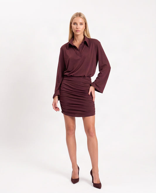 ABITO CORTO FW260114 VINO TENSIONE IN.