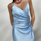 ABITO MIDI DRAPPEGGIATO EFFETTO SATIN ACQUA IMPERIAL