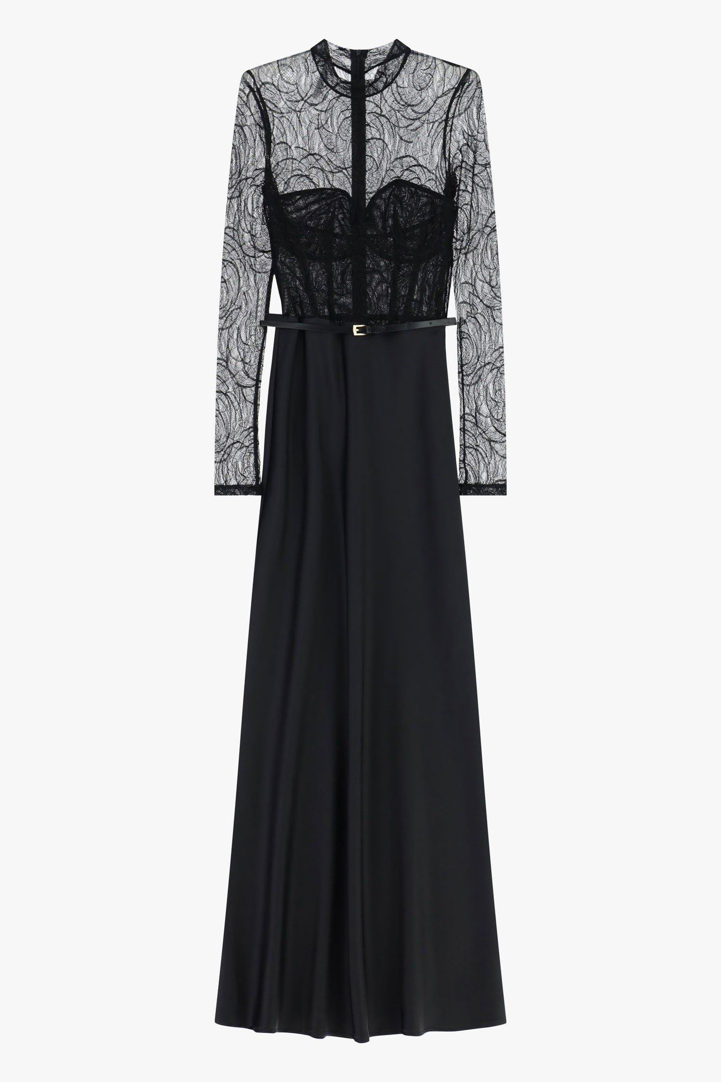 ABITO LUNGO CON BUSTIER E PIZZO AFWVKBA NERO IMPERIAL.